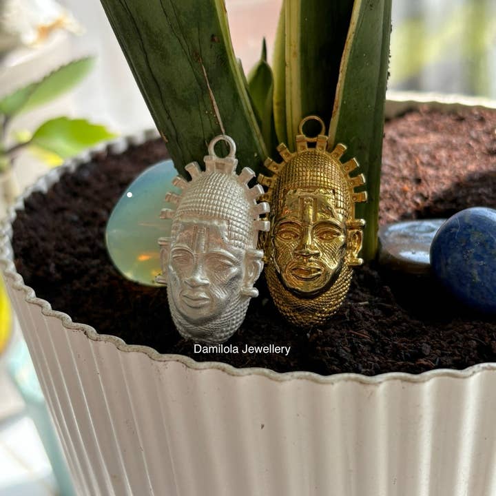 Sterling Silver ‘The Benin Mask’ for wholesale by Damilola Jewellery