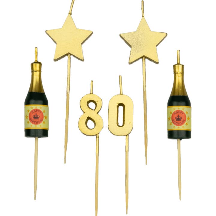 PD Party - Vendita all'ingrosso Candeline per torte - Candele per torta di compleanno - 80 anni