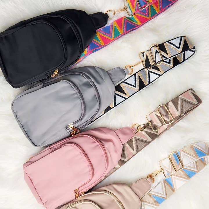 Dani & Em - Wholesale Crossbody Bag - Women's - Crisala Sling | Nylon Crossbody Bag With Colorful Strap3