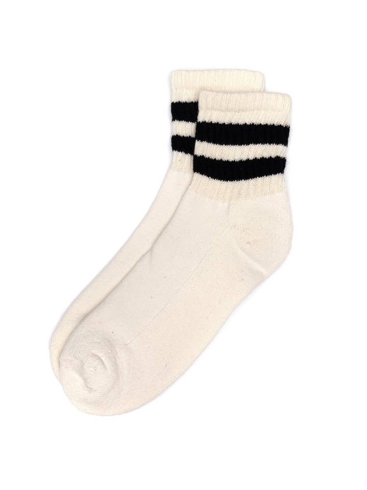 American Trench - Wholesale Socks - Unisex - The Mono Stripe Quarter Crew