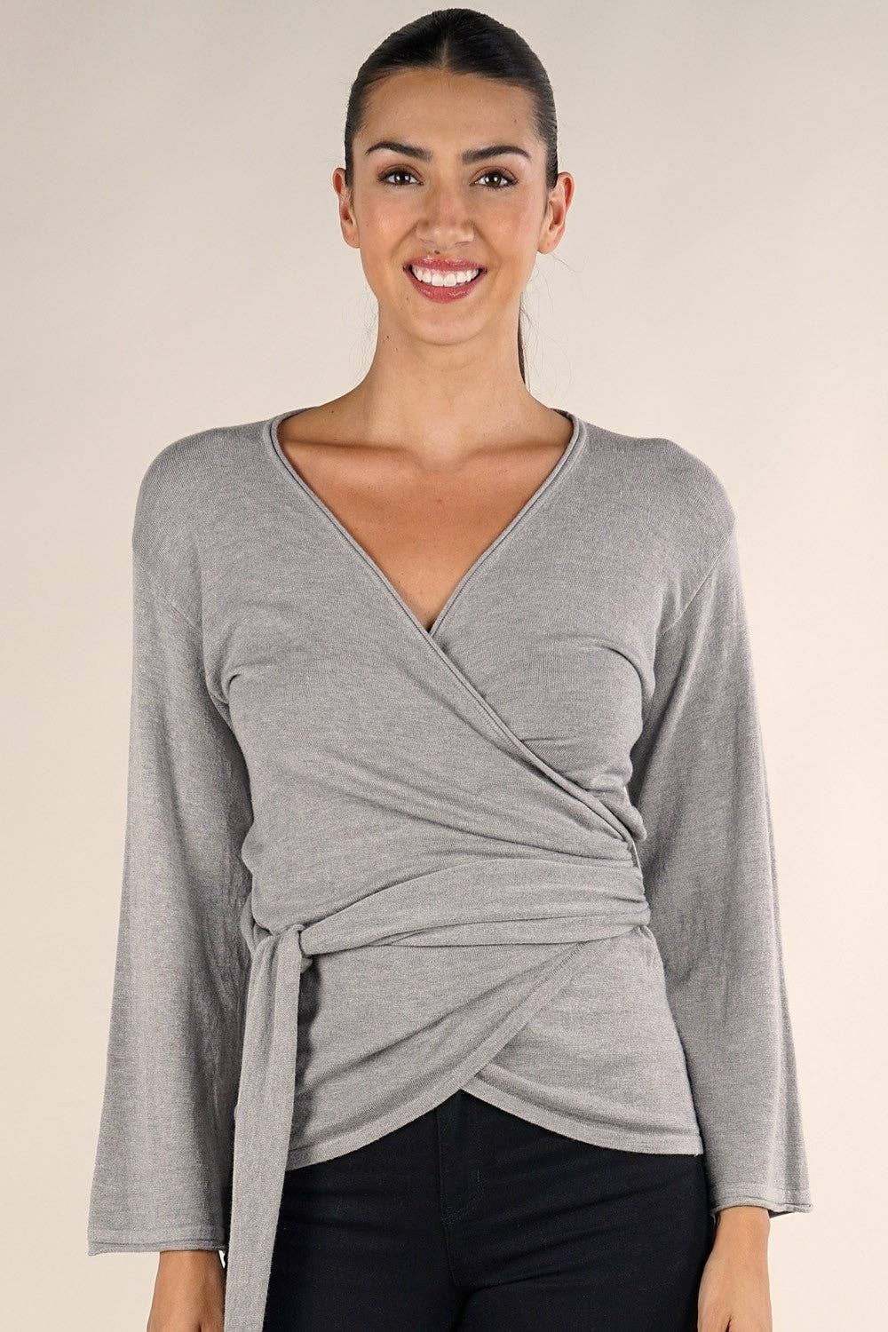 Lovestitch - Vente Pull en maille – femme - Pull à manches évasées Dressy Wrap10