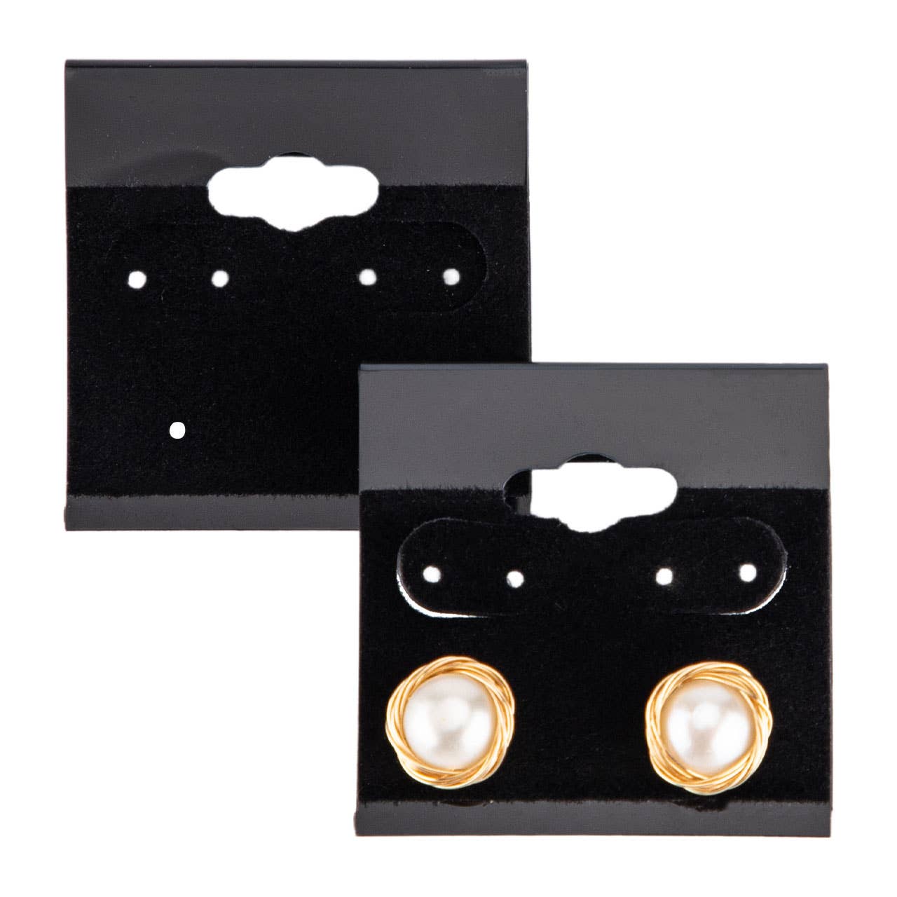 Store Supply Warehouse - Wholesale Jewelry Stand & Display - 1 ½" Black Square Velour Earring Cards - Pack of 1002