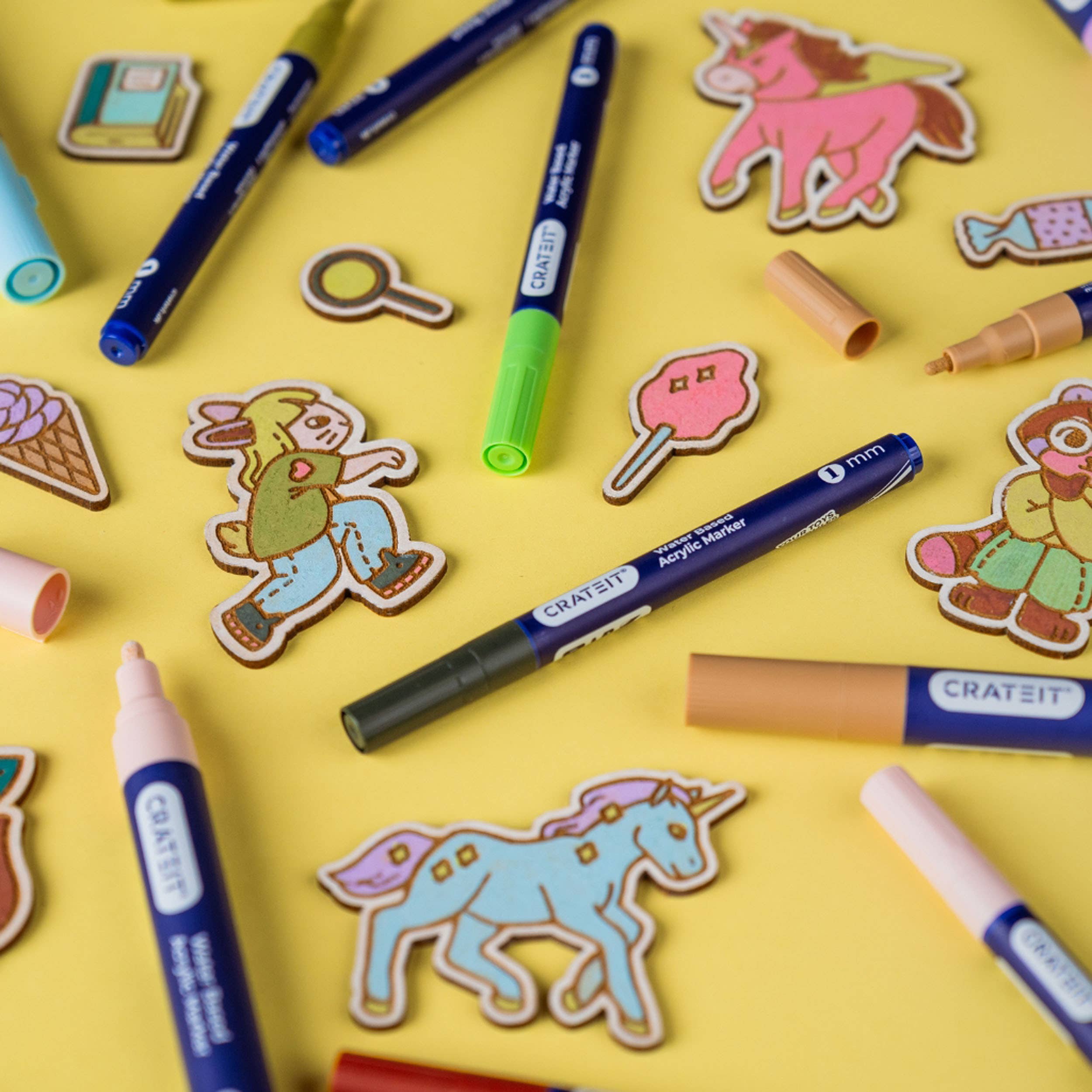 Multi Coloured Nature Markers | 3mm — 6 pc Water-based Colouring Pens for wholesale on Faire2