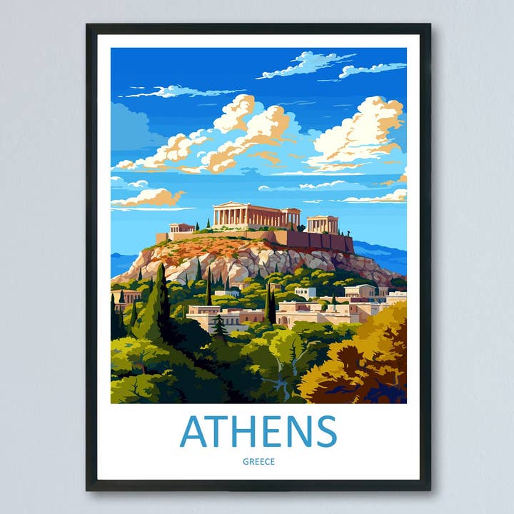 Athens Travel Print Wall Art Athens Greece Wall Hanging Home Decoration Athens Gift Art Lovers Wall Art Print Athens Greece Wall Poster Art for wholesale by TravelzonaArt