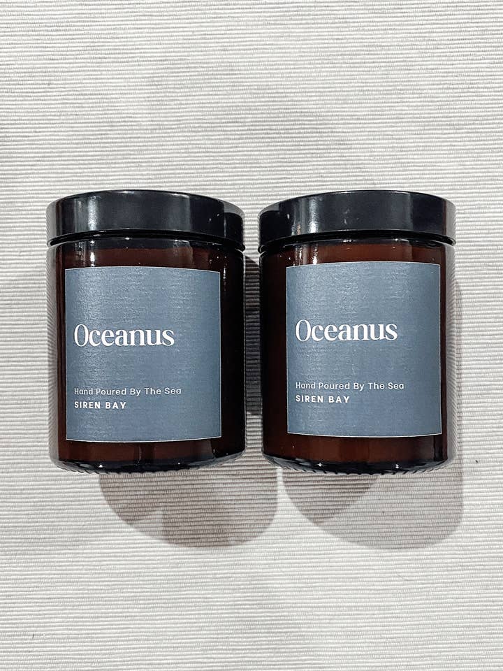 Oceanus Soy Wax Candle for wholesale by Siren Bay Home