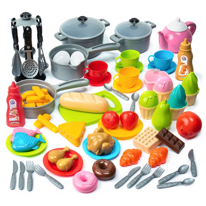 Fainotoys - Wholesale Toy Set - Kids - TECHNOK 83PCS Pretend Play Kitchen Toys Cookware with Play