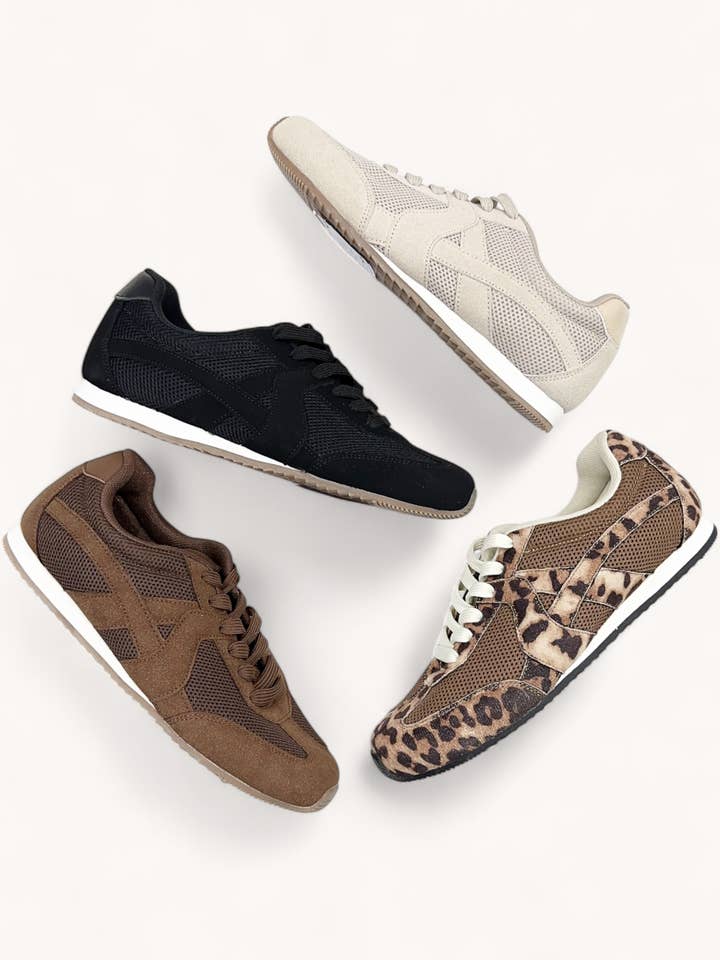 GLEN-1 SPORTY MESH LACE-UP TRAINER SNEAKERS for wholesale by CCOCCI