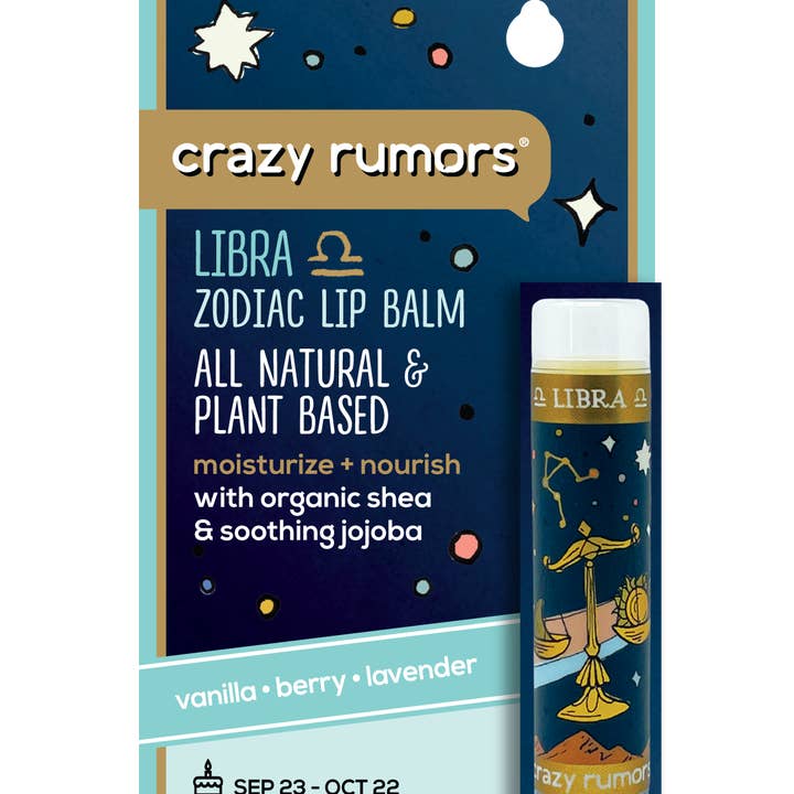 Crazy Rumors - Wholesale Lip Balm - All Natural, Vegan Zodiac Libra Air Blend Lip Balm Card1