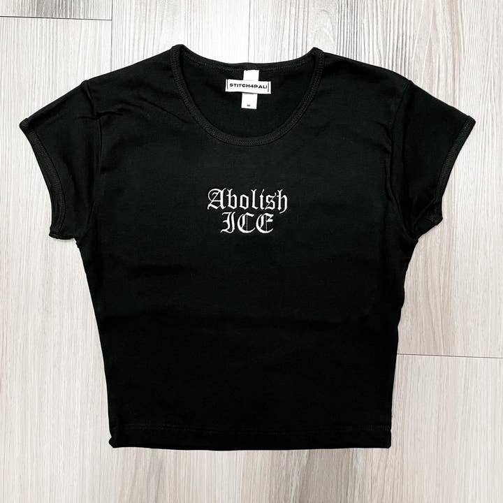 Abolire ICE Chinga la Migra Top Corto da Donna per la vendita all'ingrosso da parte di Stitch4pali