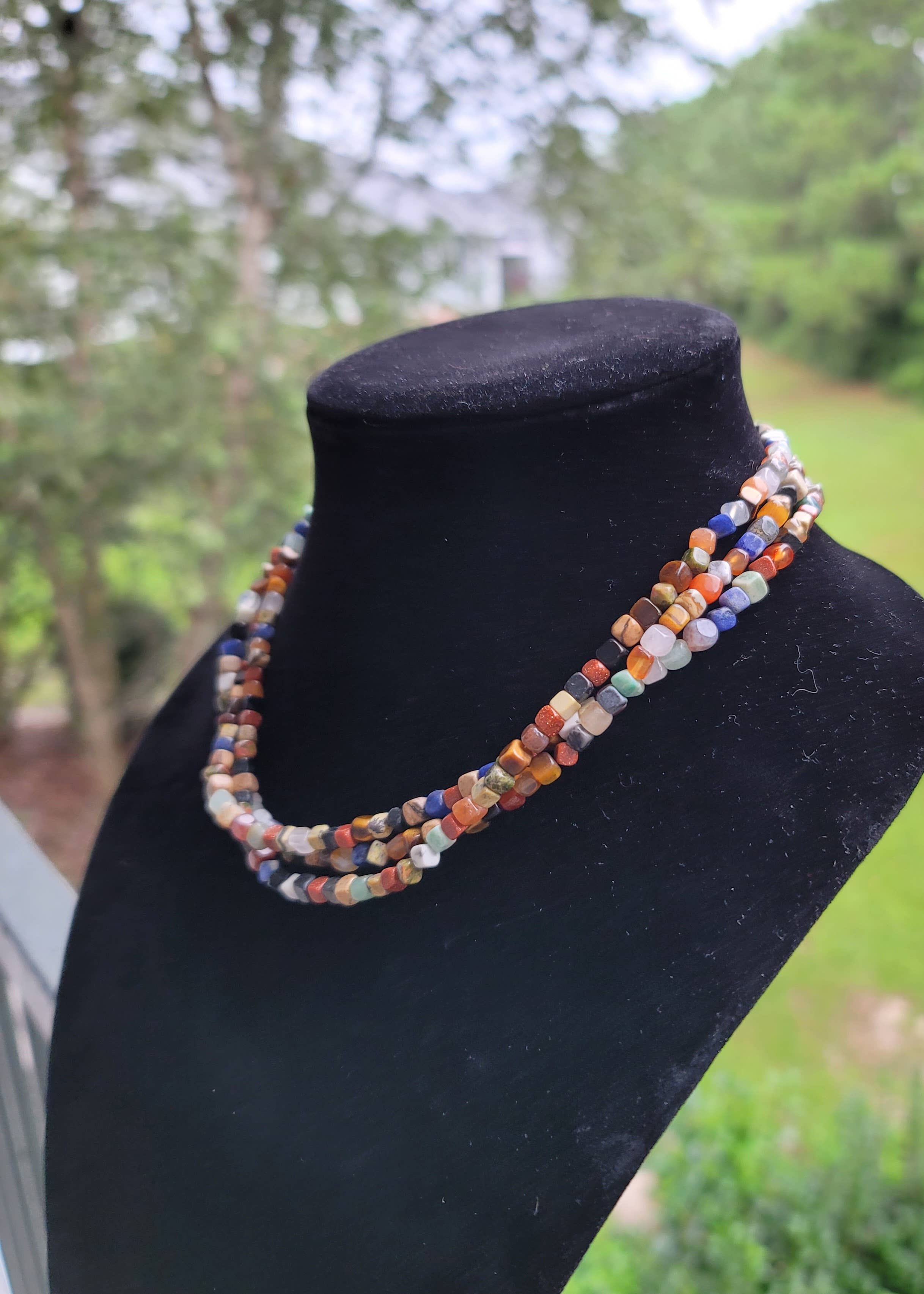 Horse Spirit Studio - Wholesale Choker/Collar - Natural gemstones 3 strand choker Native Southwest handmade