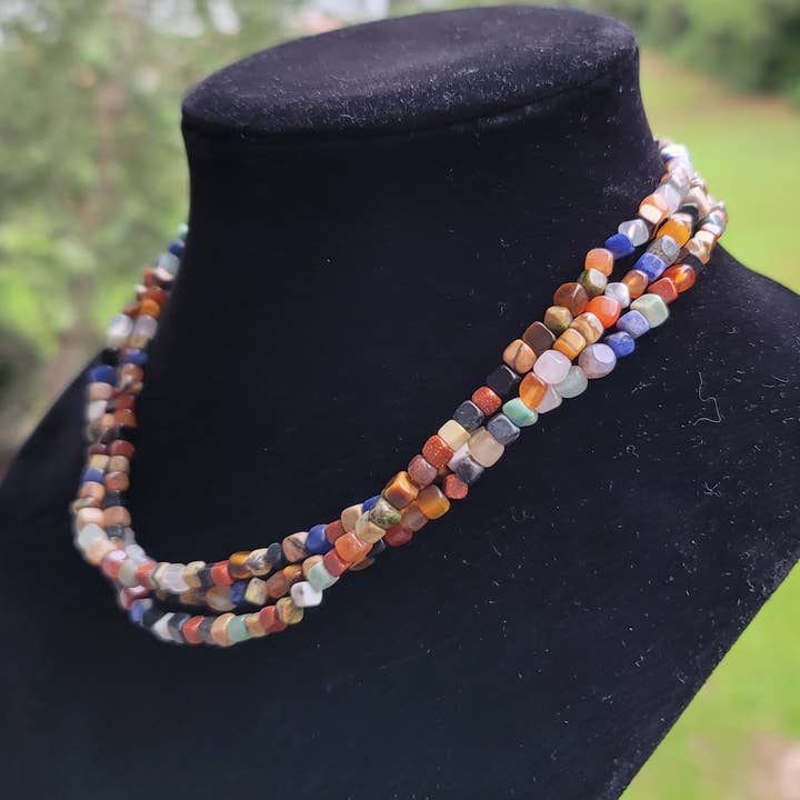 Horse Spirit Studio - Wholesale Choker/Collar - Natural gemstones 3 strand choker Native Southwest handmade 0