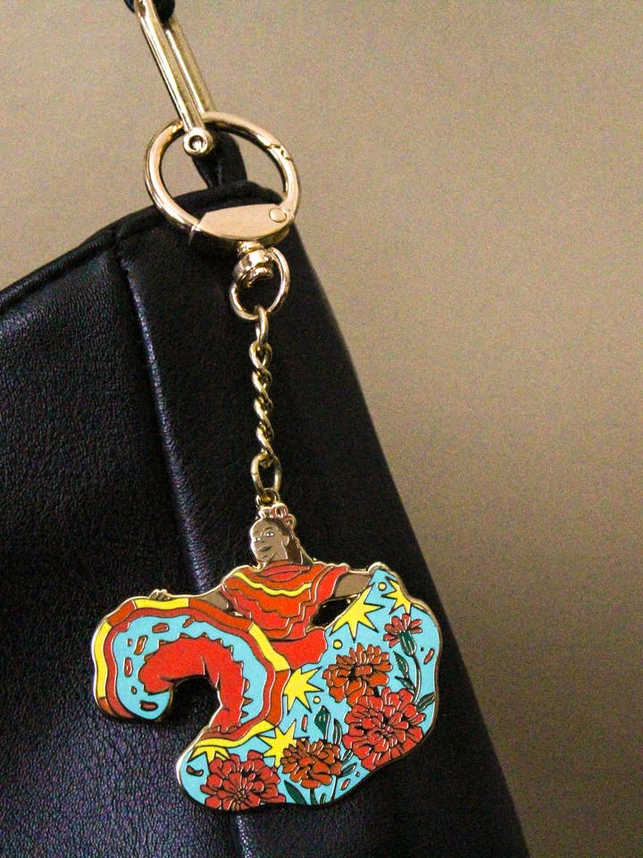 Cempasúchil Dancer Bag Charm for wholesale by YAMZ: World of Color