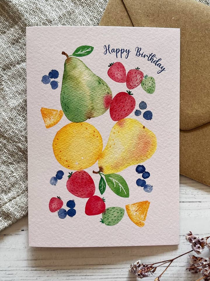 Fruity Birthday - Happy Birthday - Card For Fruit Lovers for wholesale by Designbyting