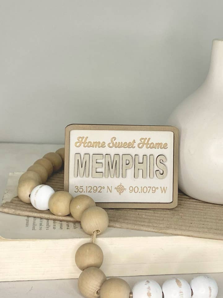 Íman de Cidade "Qualquer" - Mini Placa Lar Doce Lar por atacado de Pine Designs