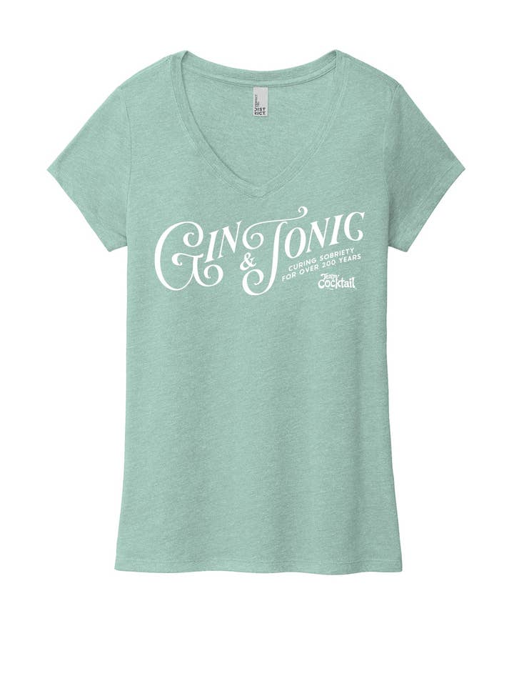 Camiseta de Mujer Triblend con Cuello en V Gin & Tonic para venta al por mayor de Team Cocktail