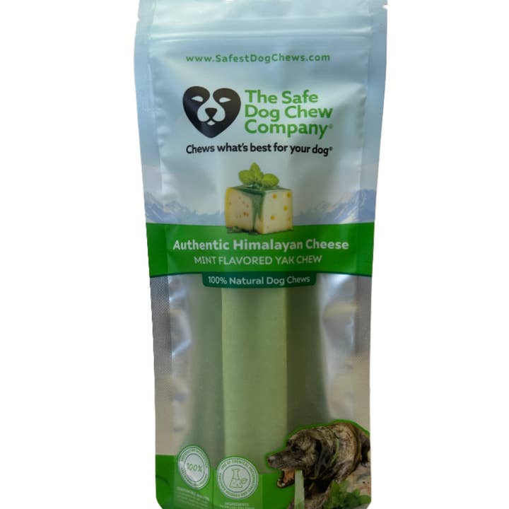 Friandises à mâcher pour chiens saveur menthe par THE SAFE DOG CHEW COMPANY pour la vente par Kathmandu's Authentic Himalayan Cheese Yak Chew