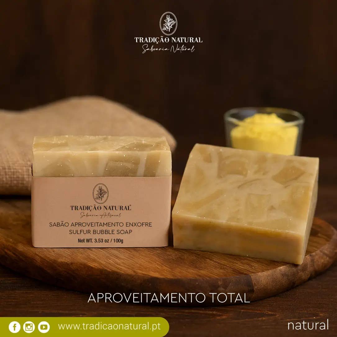 Tradição Natural - Wholesale Bar Soap - Sulfur Bubble Soap - Handmade - 100 g1