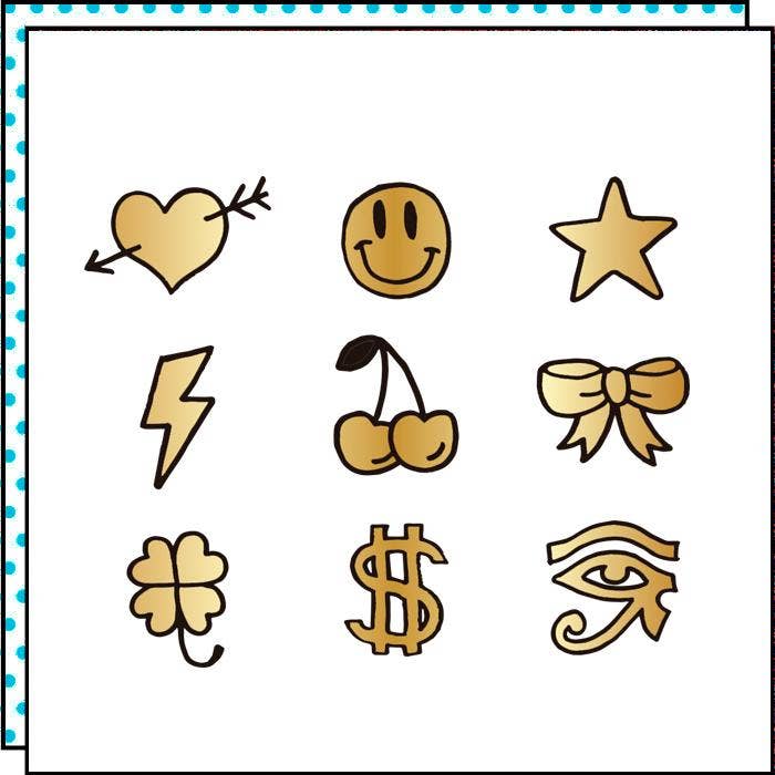 Tattoonie - Venta al por mayor Tatuajes temporales - Tatuaje Mini Golds (pack de 2)