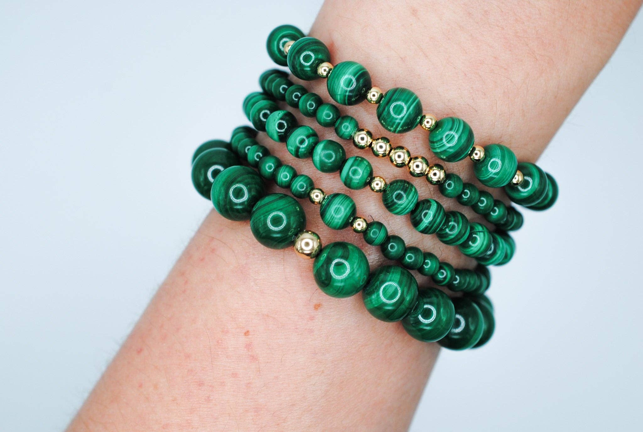 Ripple | Reiki Infused Jewelry - Wholesale Beaded Bracelet - Malachite Infinity Grande Bracelet1