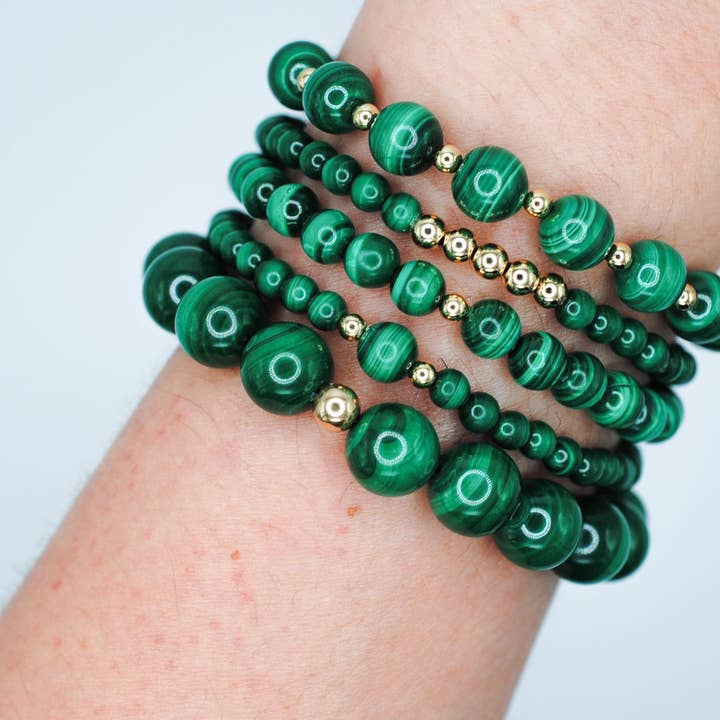 Ripple | Reiki Infused Jewelry - Wholesale Beaded Bracelet - Malachite Infinity Grande Bracelet1