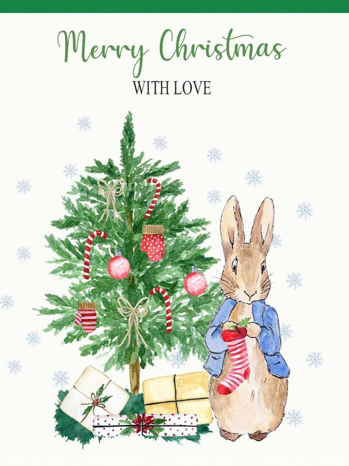 Peter Rabbit Christmas Tree Card for wholesale by Lisa Marie Designs ™