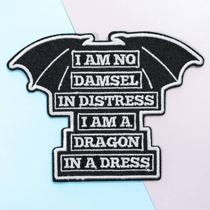 Moonmoli – Großhandel Aufnäher – Ich bin kein Mädchen in Not Ich bin ein Drache in einem Kleid Patches