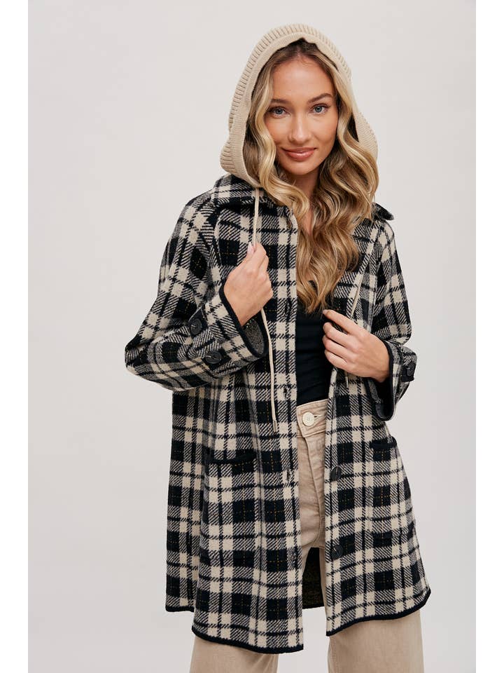 Bluivy - Wholesale Jacket - Women's - PLAID HOODIE JACKET11