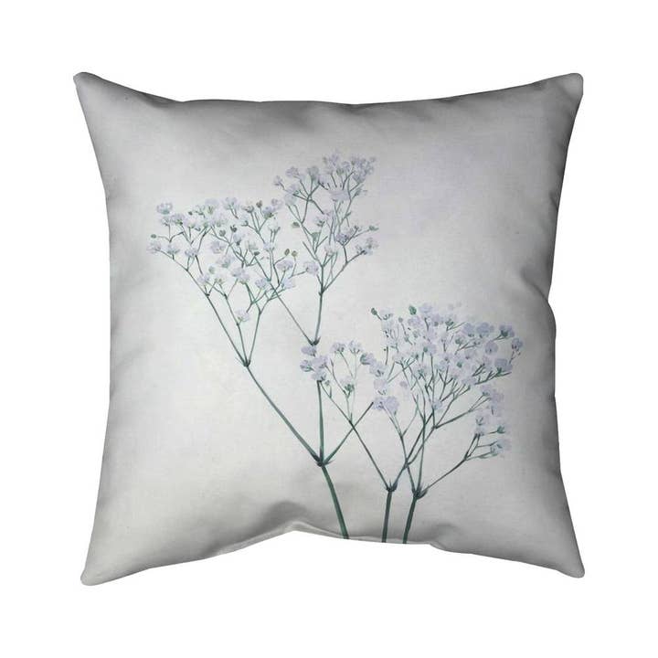 Floral Bedroom Blue Pillow | Baby's-Breath Home Decor Pillow for wholesale by BEGIN HOME DECOR