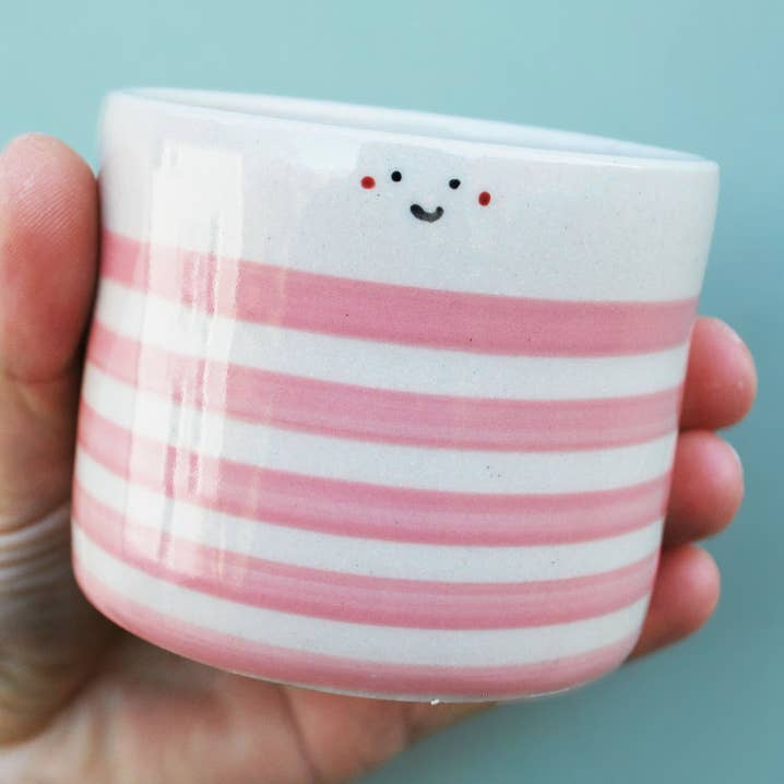 Blush Pink Sailor Flat White Cup for wholesale by Modern Pottery Shop