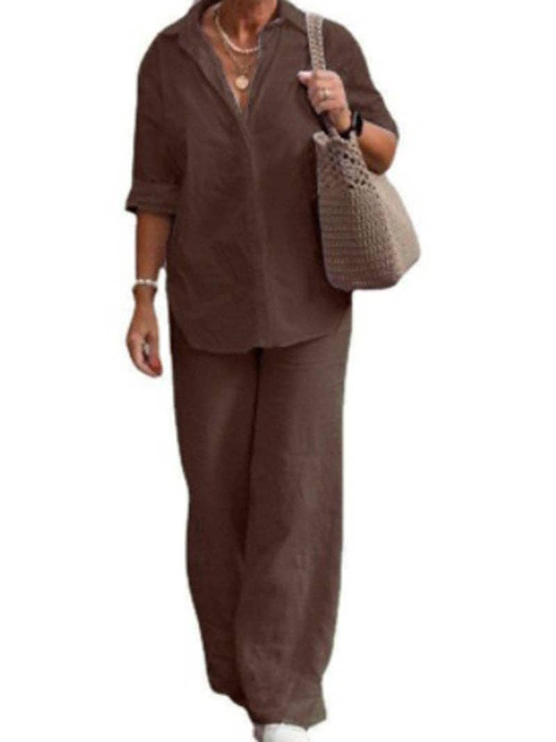 safistyle - Wholesale Top & Pant Set (NOT Loungewear) - Women's - Long-Sleeve Shirt and Wide-Leg Pants Set7