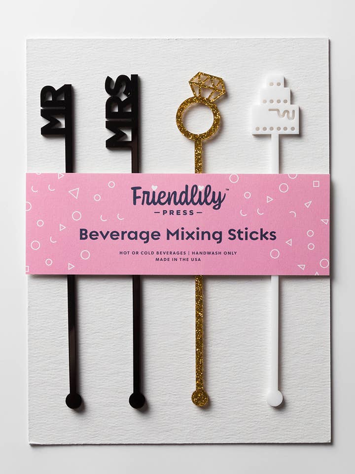 Mr + Mrs Acrylic Collection for wholesale by Friendlily Press