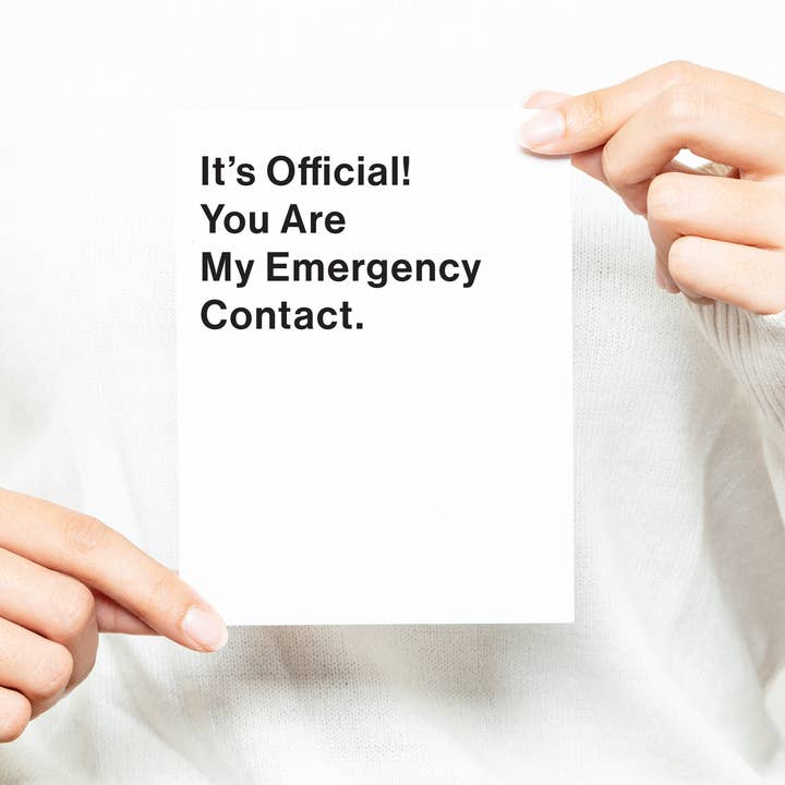 Black River Letterpress & Paper Co. - Vente Carte de vœux classique - C'est officiel ! Carte de vœux You're My Emergency Contact