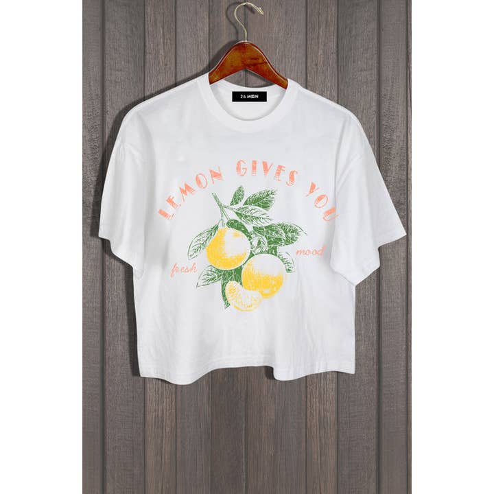 MINEB - Wholesale Screen Printed T-Shirt - Women's - LEMON MOOD GRAPHIC TEE3