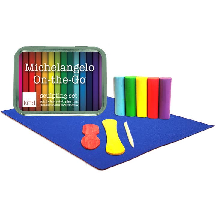 kittd - Vente Kit de bricolage – enfant - Ensemble de jeu d'argile pour enfants Michelangelo On-the-Go - jouet artistique pour enfants cadeau de voyage d'été cadeau de musée