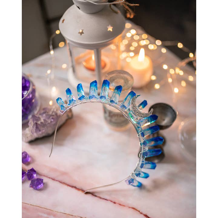 Costurero Real - Wholesale Tiara - Women's - Blue Crystal Quartz Resin Crown Tiara Headpiece Magical