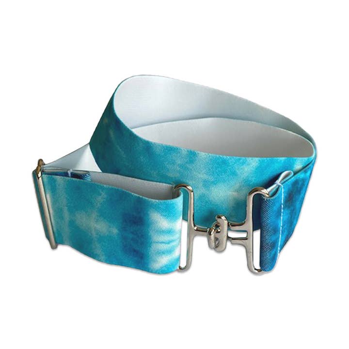 Teal Tie Dye Elastic Belt for wholesale by ACE Equestrian