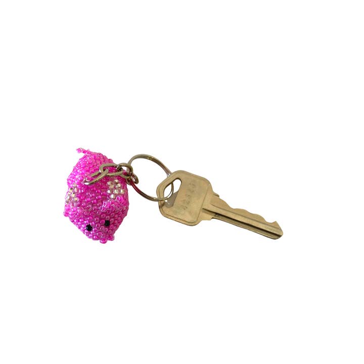 Lumily - Wholesale Keychain - Women's - Flying Pig Seed Bead Handmade Keychain - Guatemala