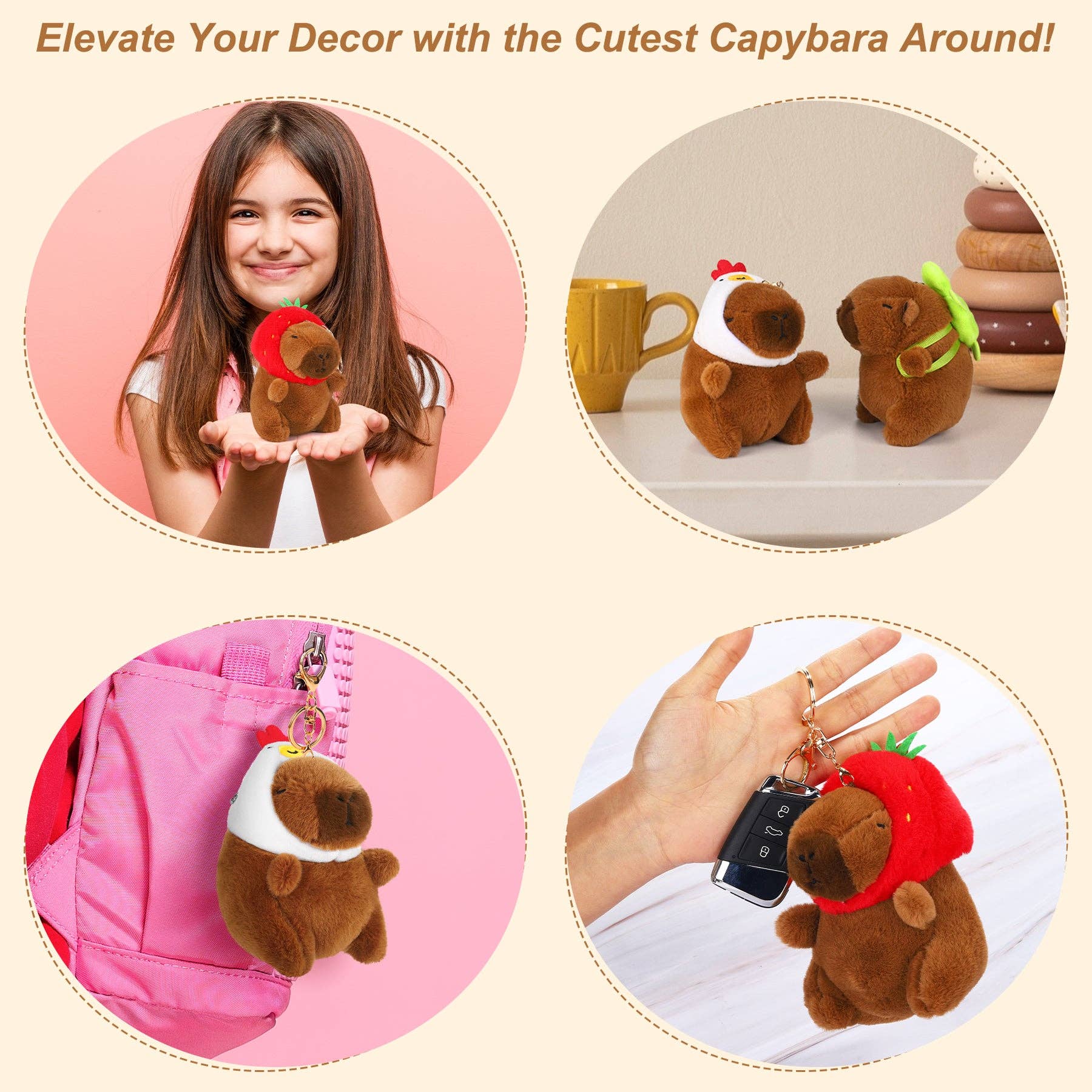 CapyFun - Wholesale Keychain - Unisex - Capybara Plush Keychain2