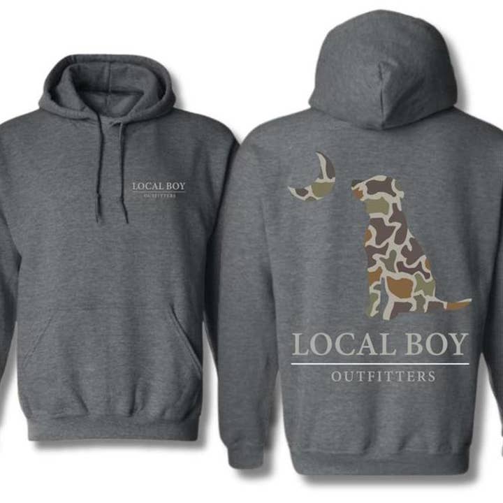 TheKingShirt - Wholesale Graphic Sweatshirt - Women's - Local Boy Outfitters Hoodie - Camouflage Dog Outdoor Style