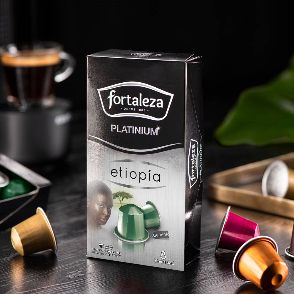 Café Fortaleza - Wholesale Instant Coffee/Espresso - Platinium Ethiopia compatible capsules Nespresso 8x10cap0