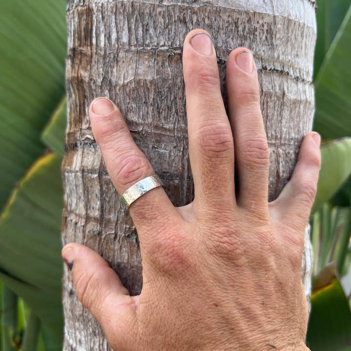 Heavy Hammered Ring for wholesale by ROOTSSEA