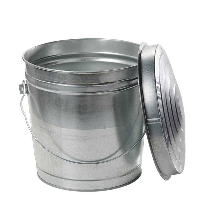 Galvanized Steel Locking Lid Seed Can with Lid-10 Gallon for wholesale by Birds Choice