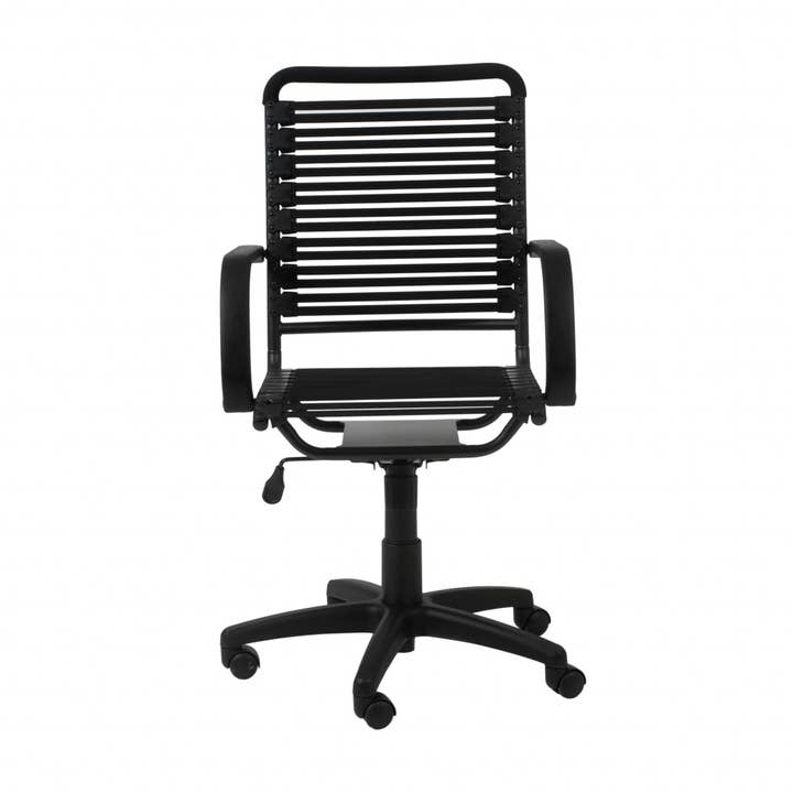 HomeRoots - Wholesale Chair - 45" All Black Flat Bungee Cord High Back Office Chair