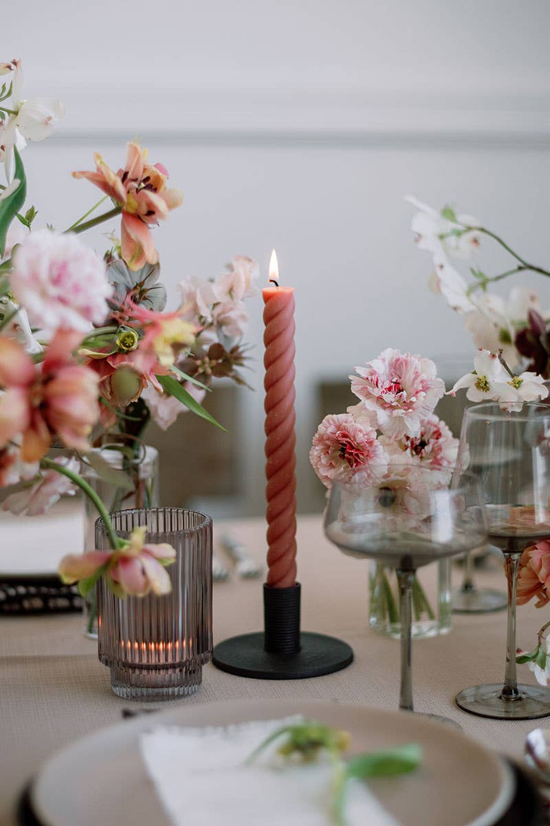 Greentree Home Candle - Vente Bougies/bougeoirs coniques - Collection de mariage - Chandelles torsadées de 25 cm2