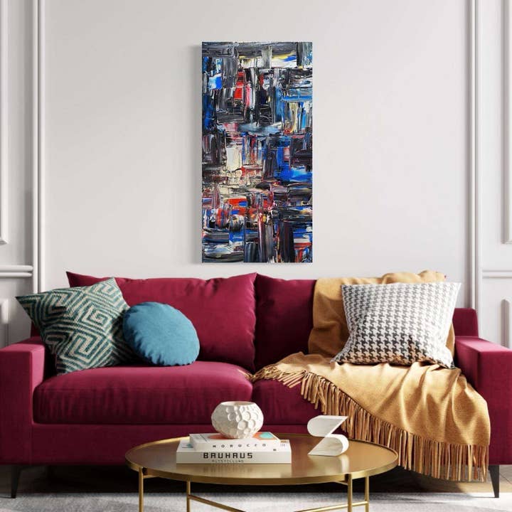 The Big Smoke - Originele abstracte kunst op canvas (100 cm x 50 cm) voor wholesale door Jays Acrylics