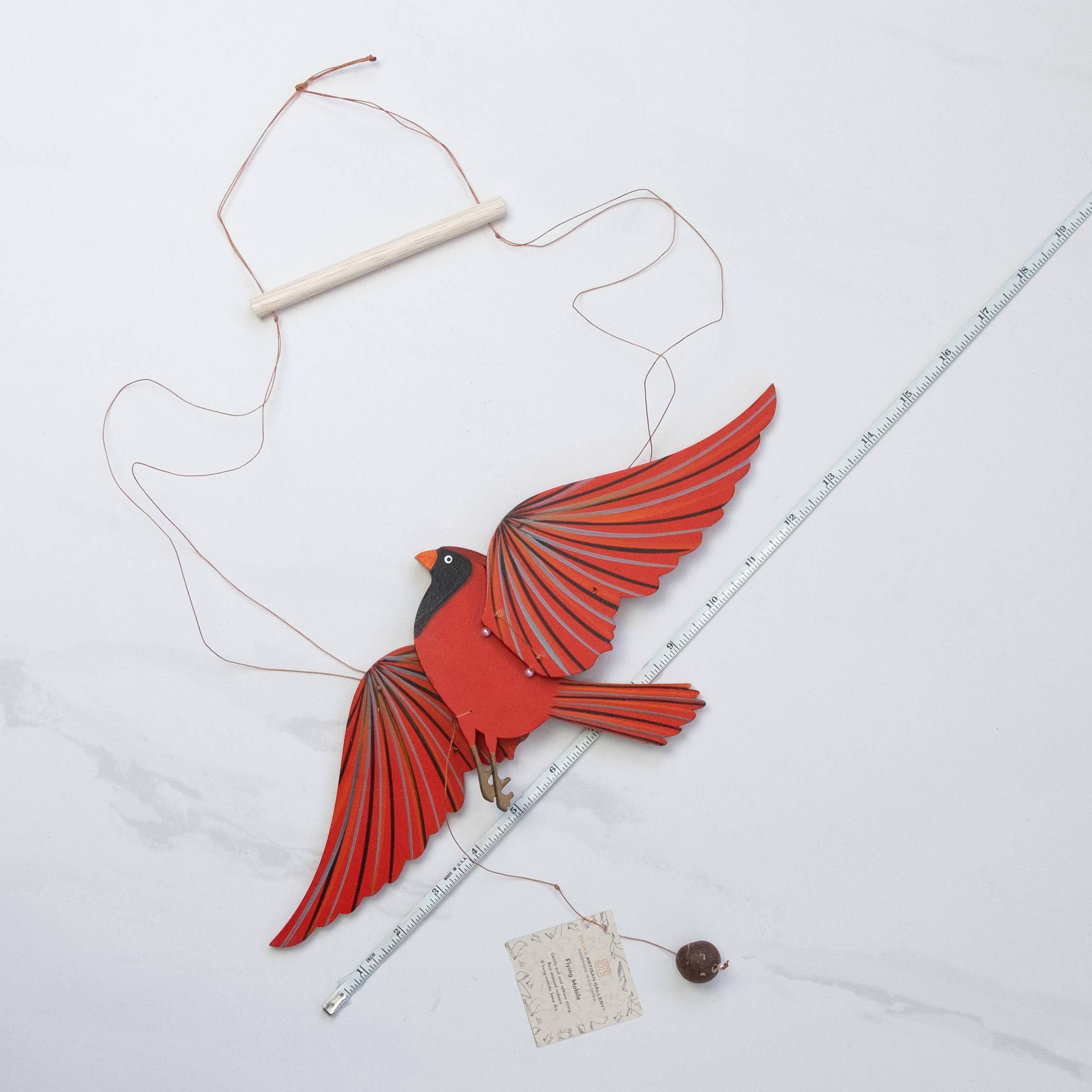 Tulia's Artisan Gallery - Wholesale Mobile - Cardinal Bird Flying Mobile5
