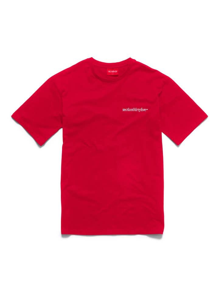 FC Embroidered Tee - Red for wholesale by SECTION 35