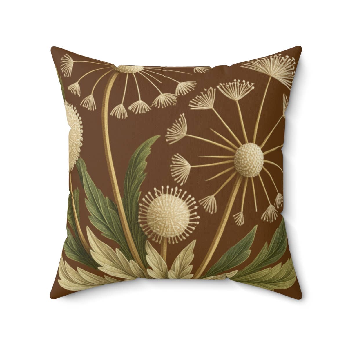 Upside Down Owl Farm - Wholesale Throw/Decorative Pillow - Botanical Dandelion Floral Throw Pillow, Earthy Vibes1