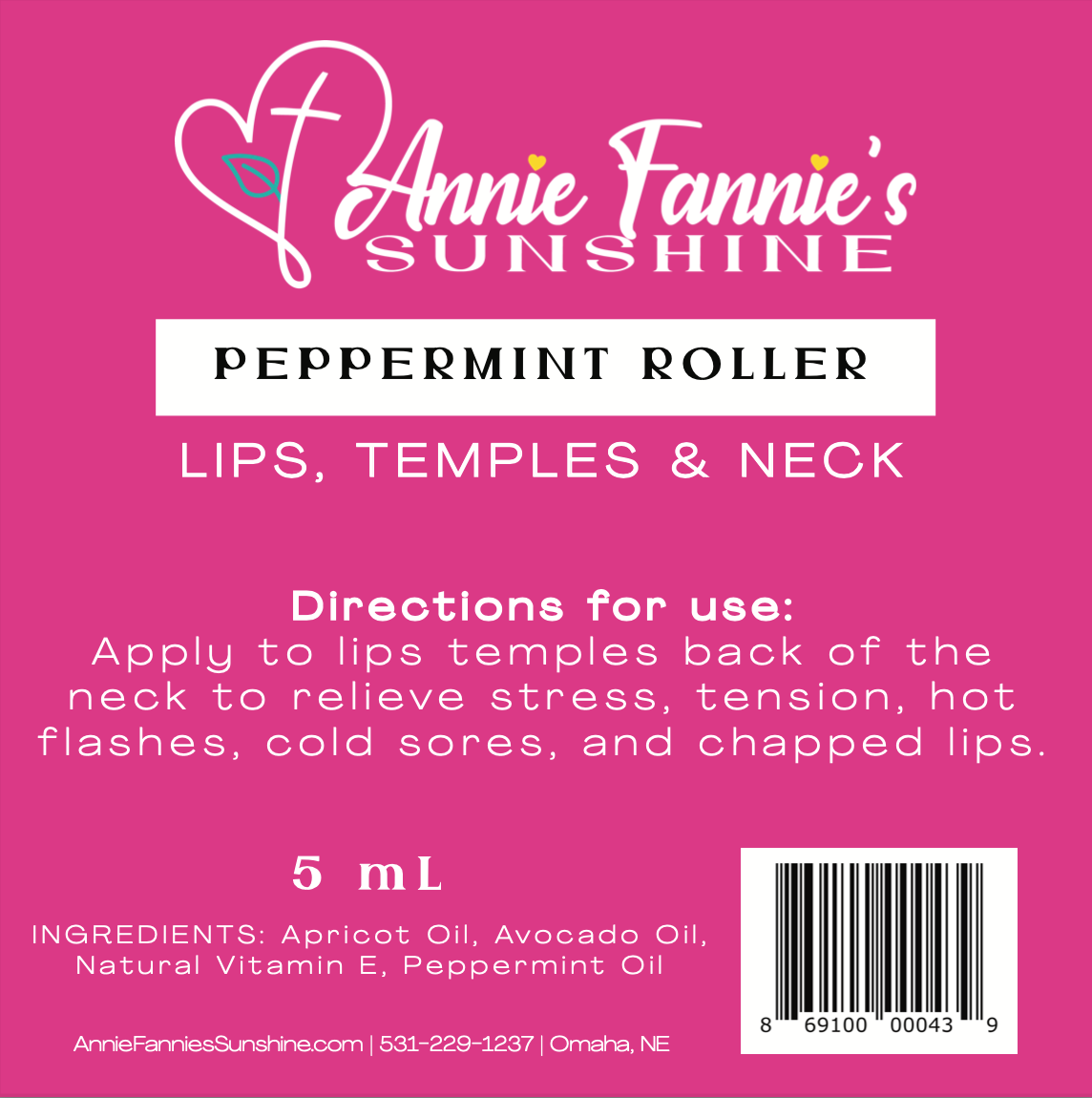 Annie Fannie's Sunshine LLC - Wholesale Essential Oil Roll-On - Peppermint Roller2