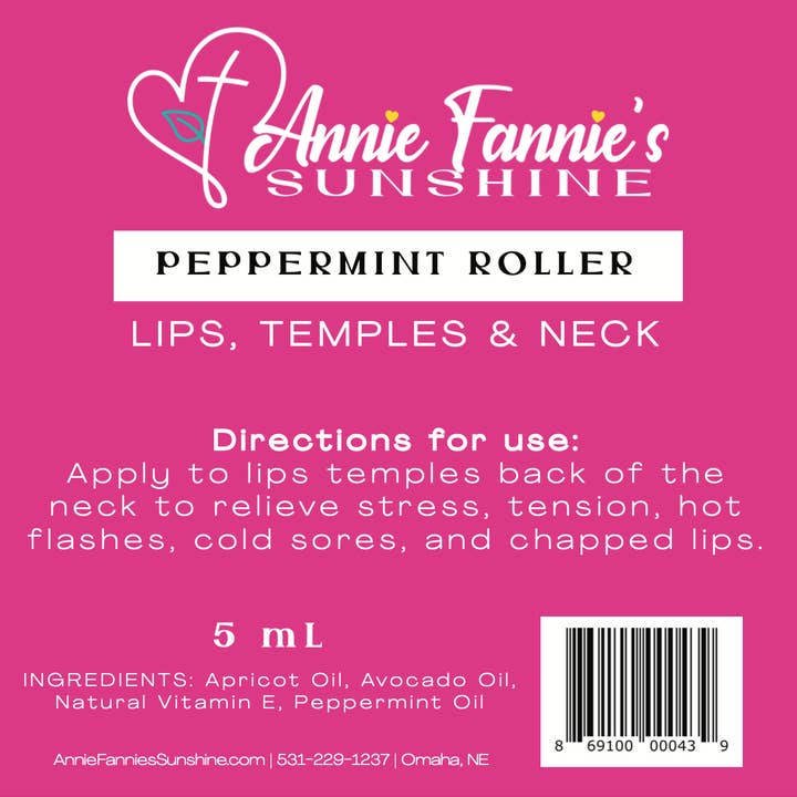Annie Fannie's Sunshine LLC - Wholesale Essential Oil Roll-On - Peppermint Roller2